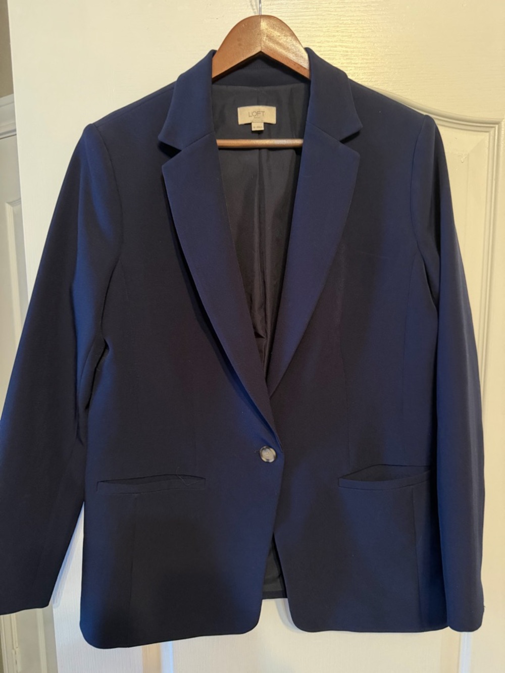 LOFT Navy Single-Button Tailored Blazer